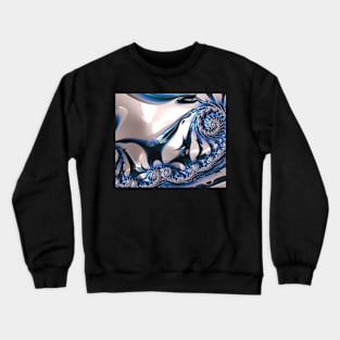 Blue Golden Fractal Crewneck Sweatshirt